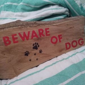 Beware of Dog wooden sign